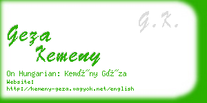 geza kemeny business card